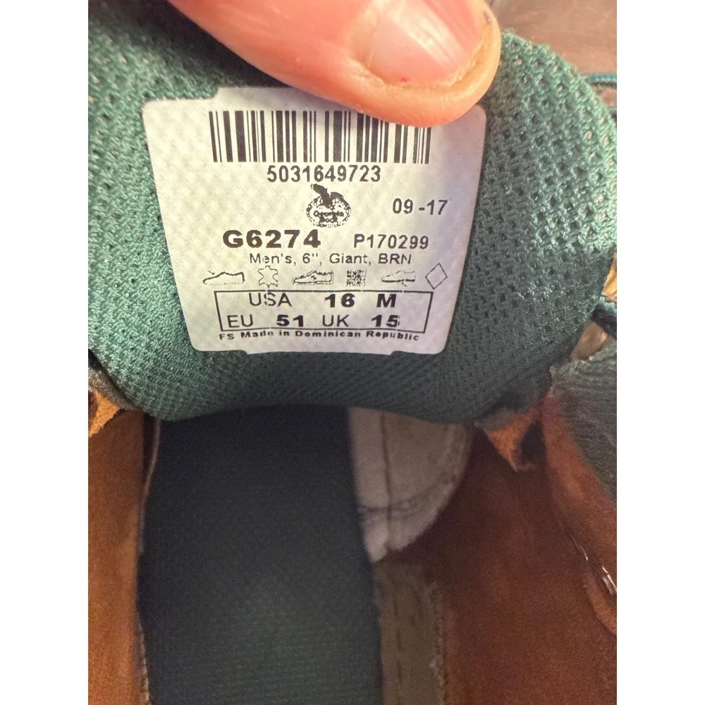 Georgia Giant Mens Brown Leather Work Boots Oil Resistant G6274 Size 16 medium